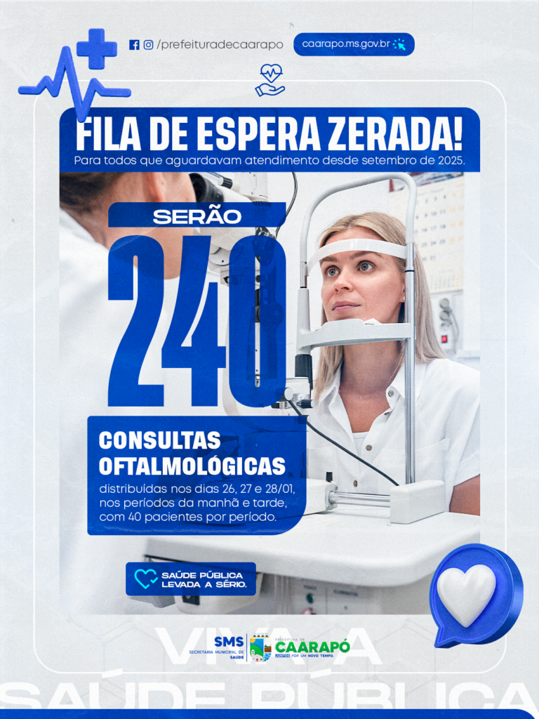 Prefeitura de Caarapó realiza mutirão para zerar fila de consultas oftalmológicas