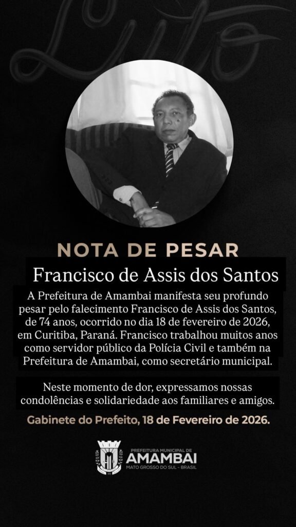 Falece em Curitiba ex-secretário municipal e policial civil aposentado Francisco de Assis