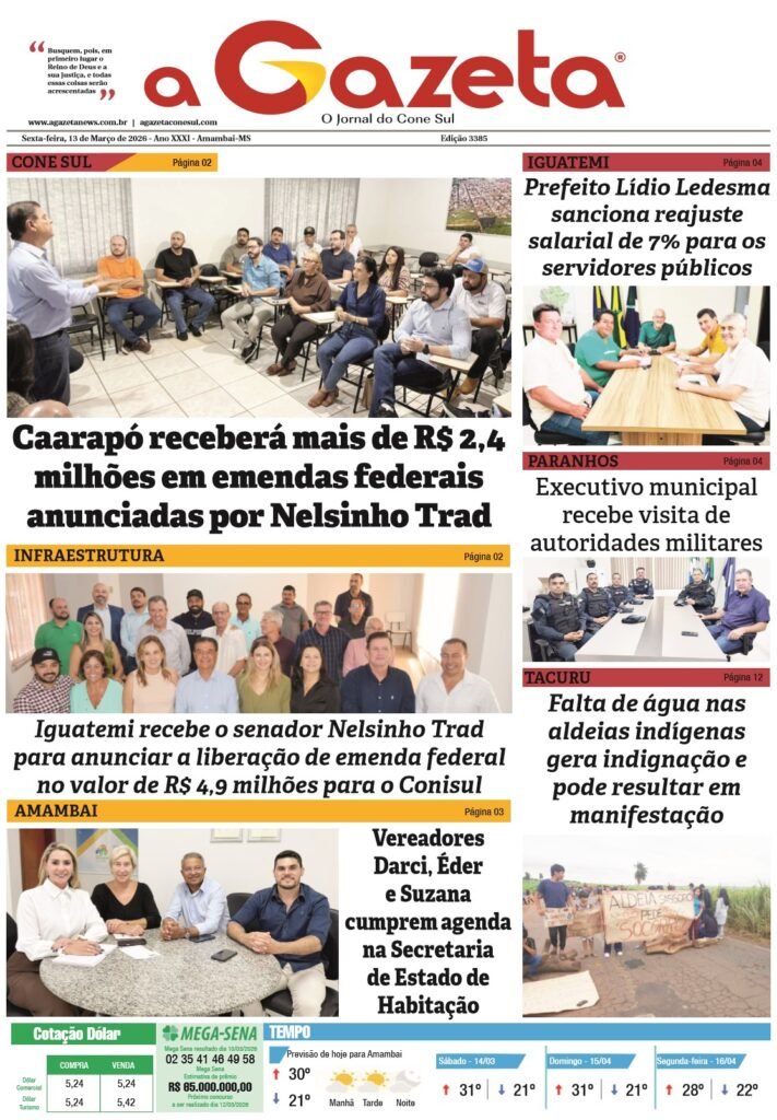 Jornal traz notícias de todo o estado