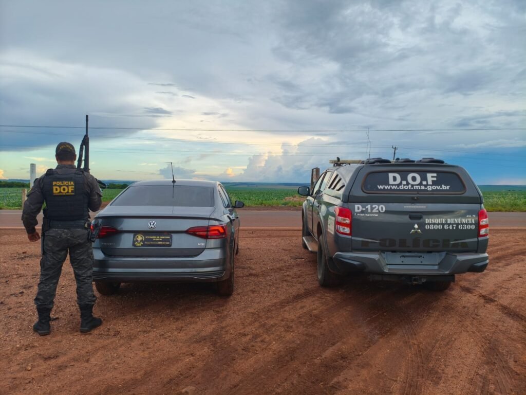 Mulher de 35 anos é detida pelo DOF em Ponta Porã com veículo com identificação adulterada