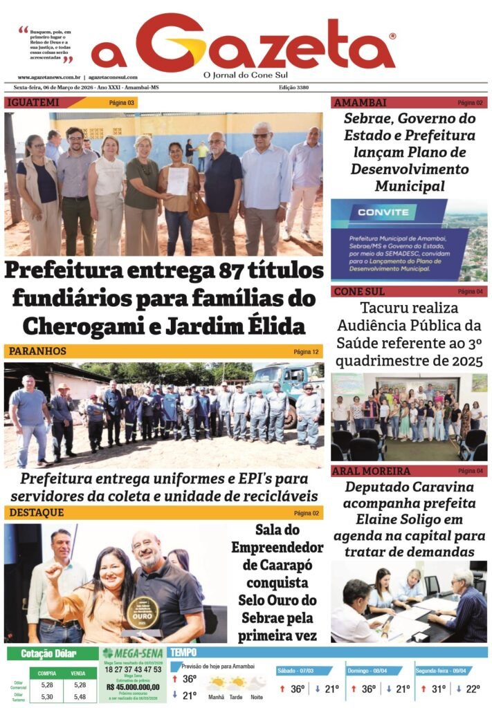 Notícias em Mato Grosso do Sul: recomeço e desenvolvimento