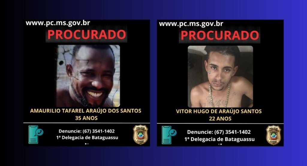 Imagens de suspeitos de homicídio em Bataguassu são divulgadas pela Polícia Civil