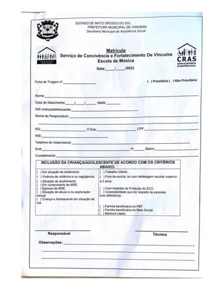 Inscrições abertas para a Escola Municipal de Música em Ivinhema