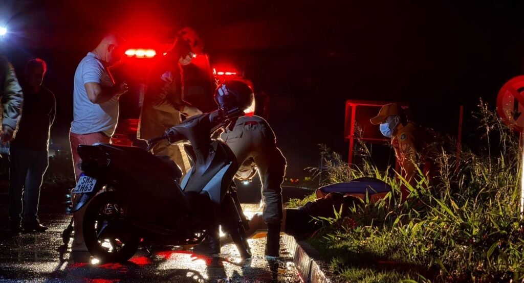 Acidente de motocicleta deixa mulher ferida na MS-134 entre Nova Andradina e Batayporã