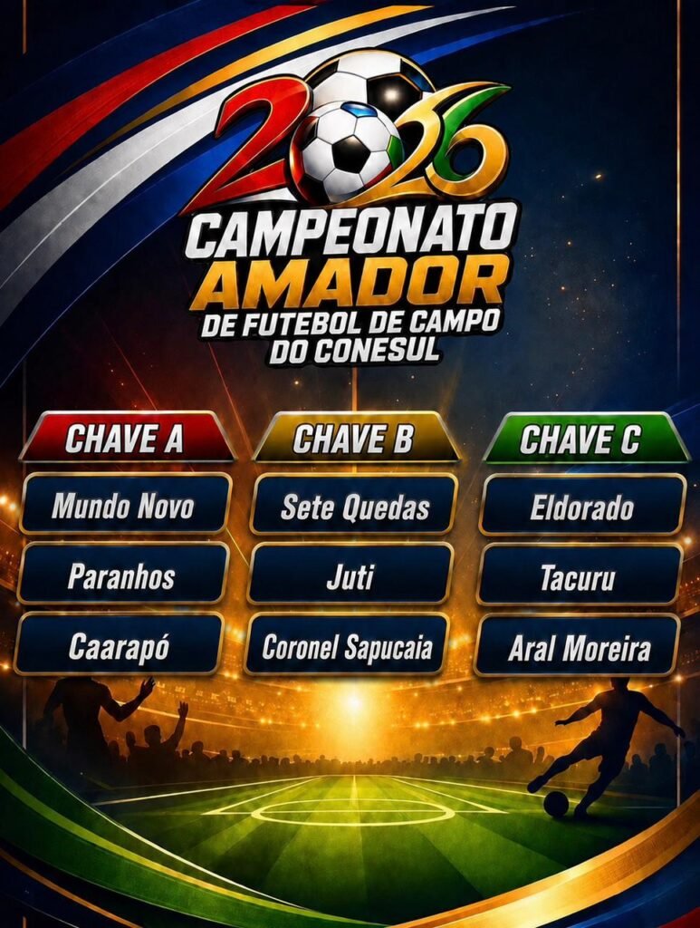 Campeonato Amador de Futebol do Conesul 2026 tem início marcado para julho
