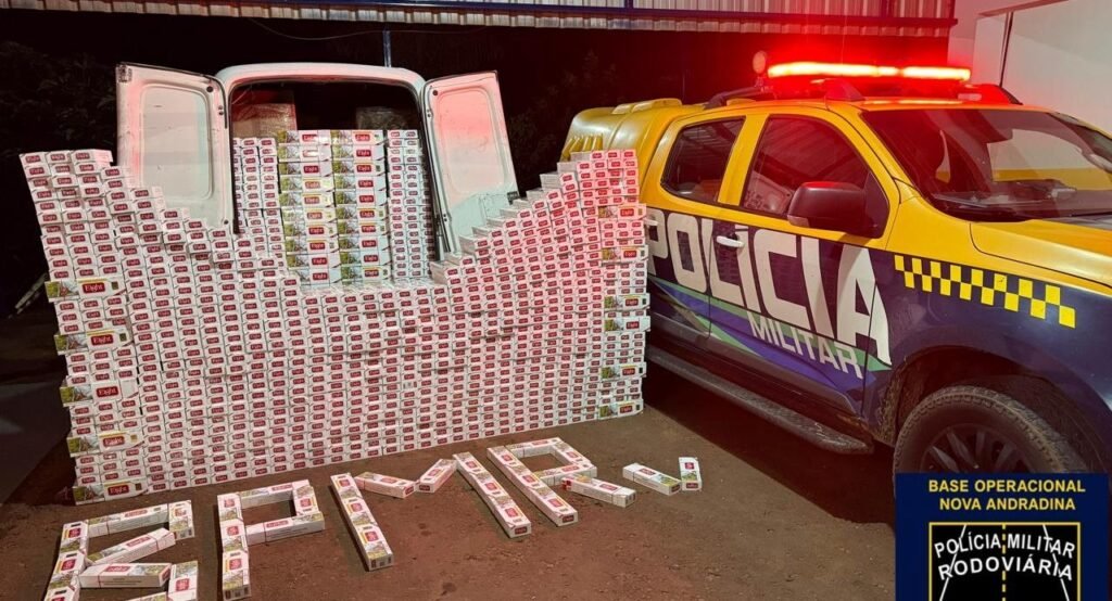 Apreensão de cigarros contrabandeados em Anaurilândia é realizada pela PMR