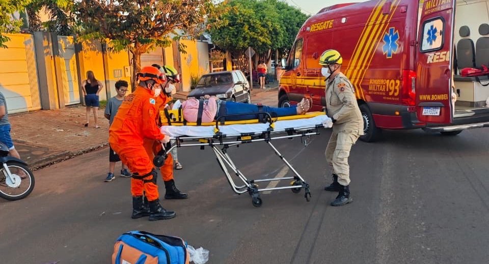 Acidente de motociclista em Nova Andradina é registrado após passagem por lombada