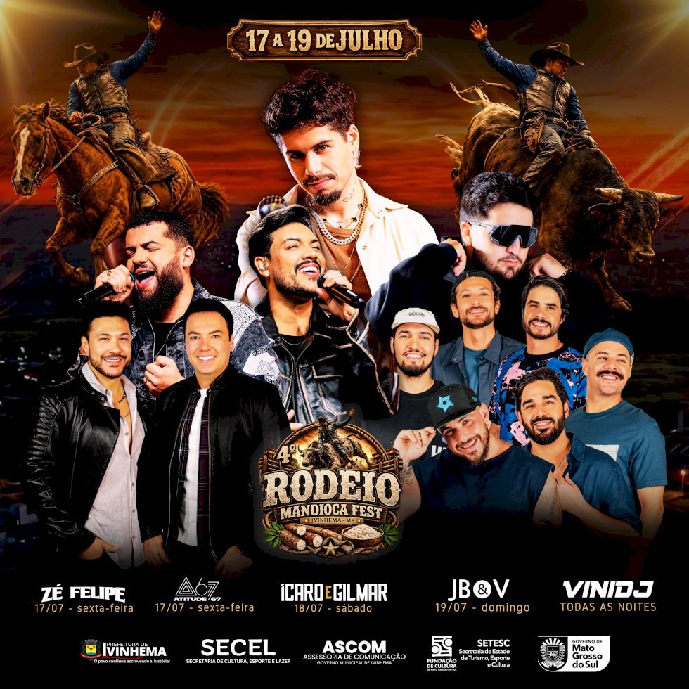 Ivinhema SE prepara para o 4º Rodeio Mandioca Fest em julho de 2026