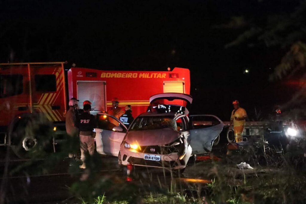 Acidente na BR-163 envolve carro, caminhão e motocicleta em Campo Grande