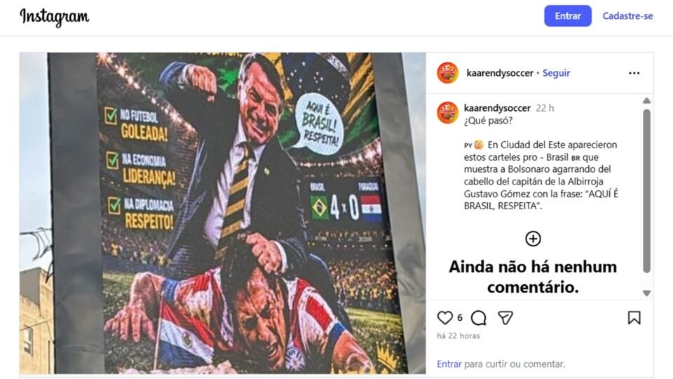 Indignação no Paraguai por Painéis de LED com Imagem de Bolsonaro