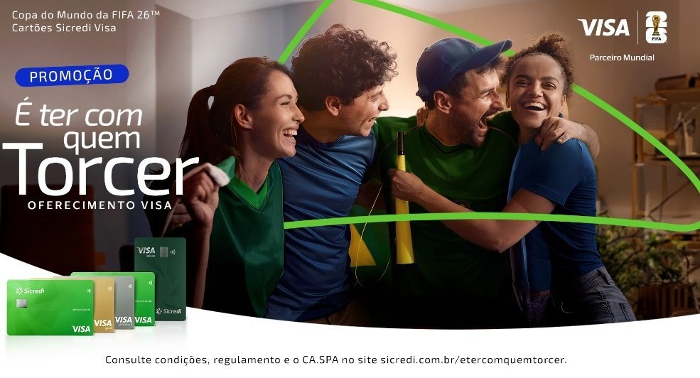 Sicredi e Visa lançam promoção com prêmios de até R$ 10 mil em clima de Copa do Mundo