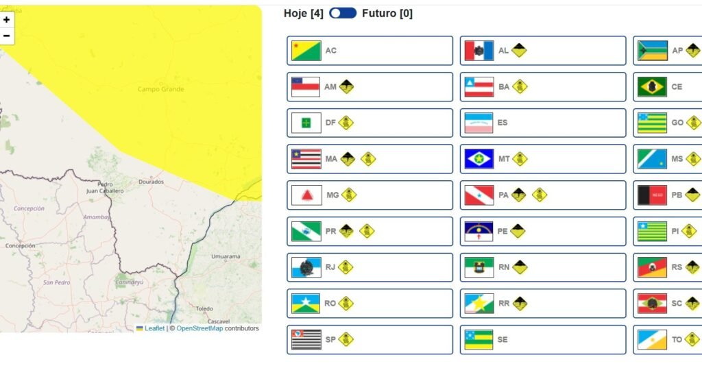 Alerta de baixa umidade afeta 53 cidades em Mato Grosso do Sul, incluindo Nova Andradina