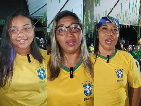 Torcida mobilizada no Tiradentes para a estreia de Éderson na Copa do Mundo