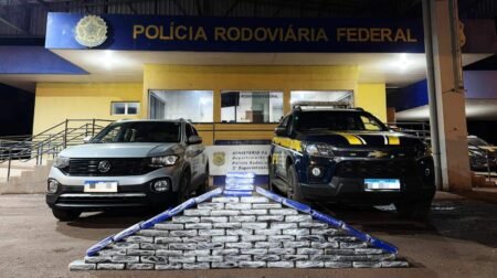 Casal é preso com quase 97 kg de cocaína durante abordagem da PRF
