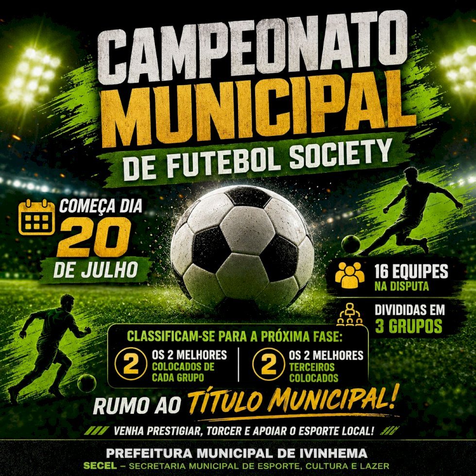 Ivinhema SE prepara para o campeonato municipal de society a partir do dia 20
