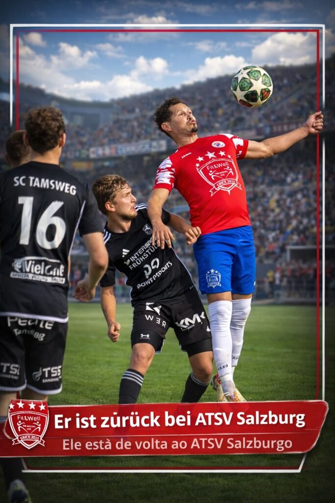 Tiago Rodrigues Faria SE destaca como artilheiro no futebol austríaco pelo ATSV Salzburg