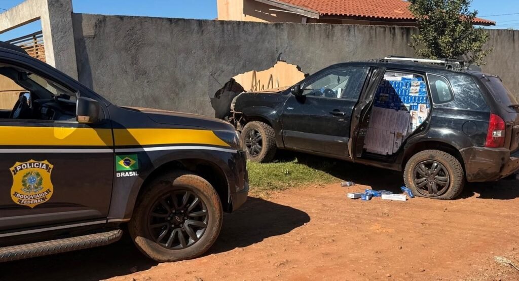 Carga de cigarros contrabandeados é interceptada pela PRF em Nova Alvorada do Sul