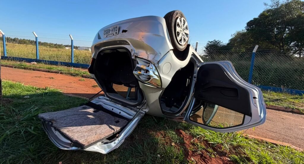 Acidente de Ford Ka na MS-134 deixa motorista ferido próximo a Batayporã