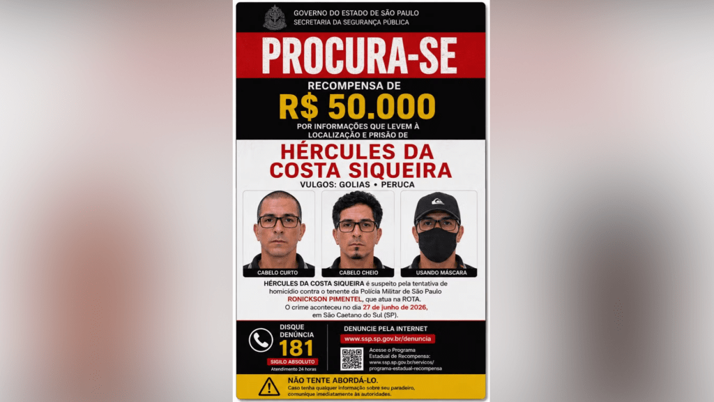 Terceiro suspeito é detido por envolvimento em ataque a tenente da Rota em São Paulo