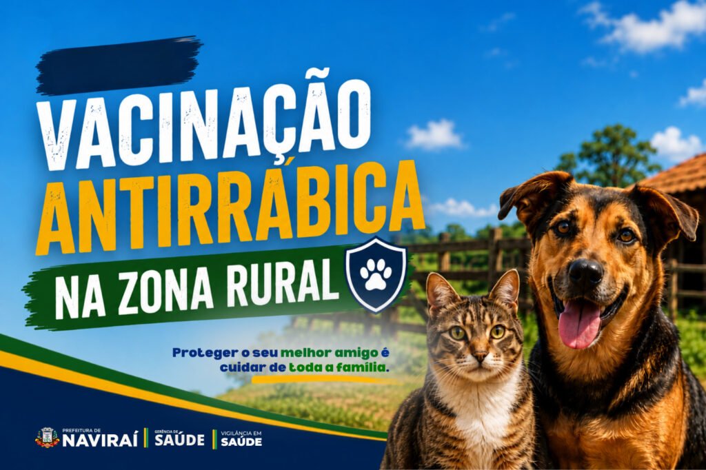 Campanha de vacinação antirrábica tem início na zona rural de Naviraí